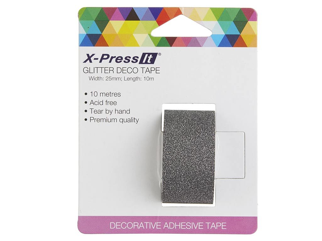 X-Press it 1" Black Glitter Deco tape