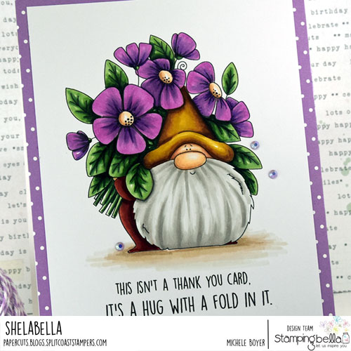 Stamping Bella Flowery Gnome (close-up)