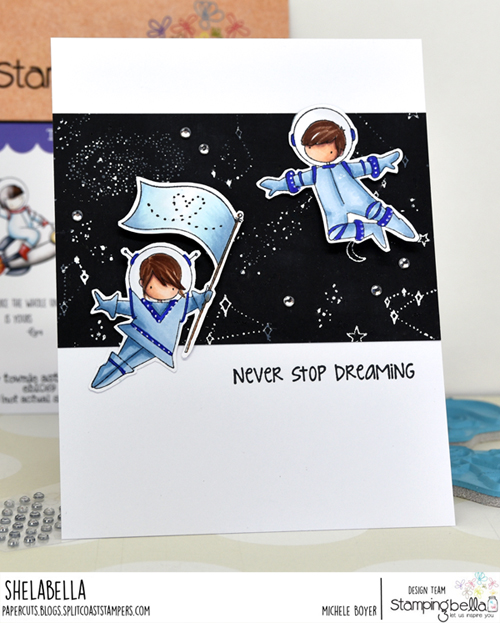 Stamping Bella Tiny Townie Astronauts and Starry Sky Backdrop