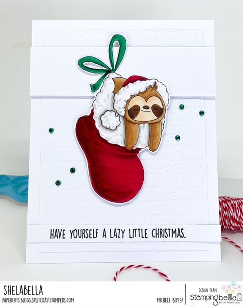 Stamping Bella Sloth in a Stocking